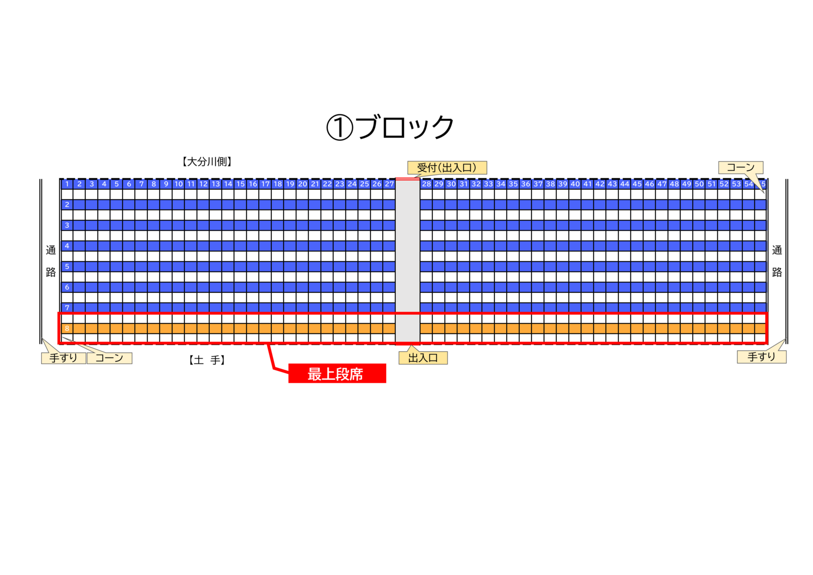 階段席・最上段席 配置図①