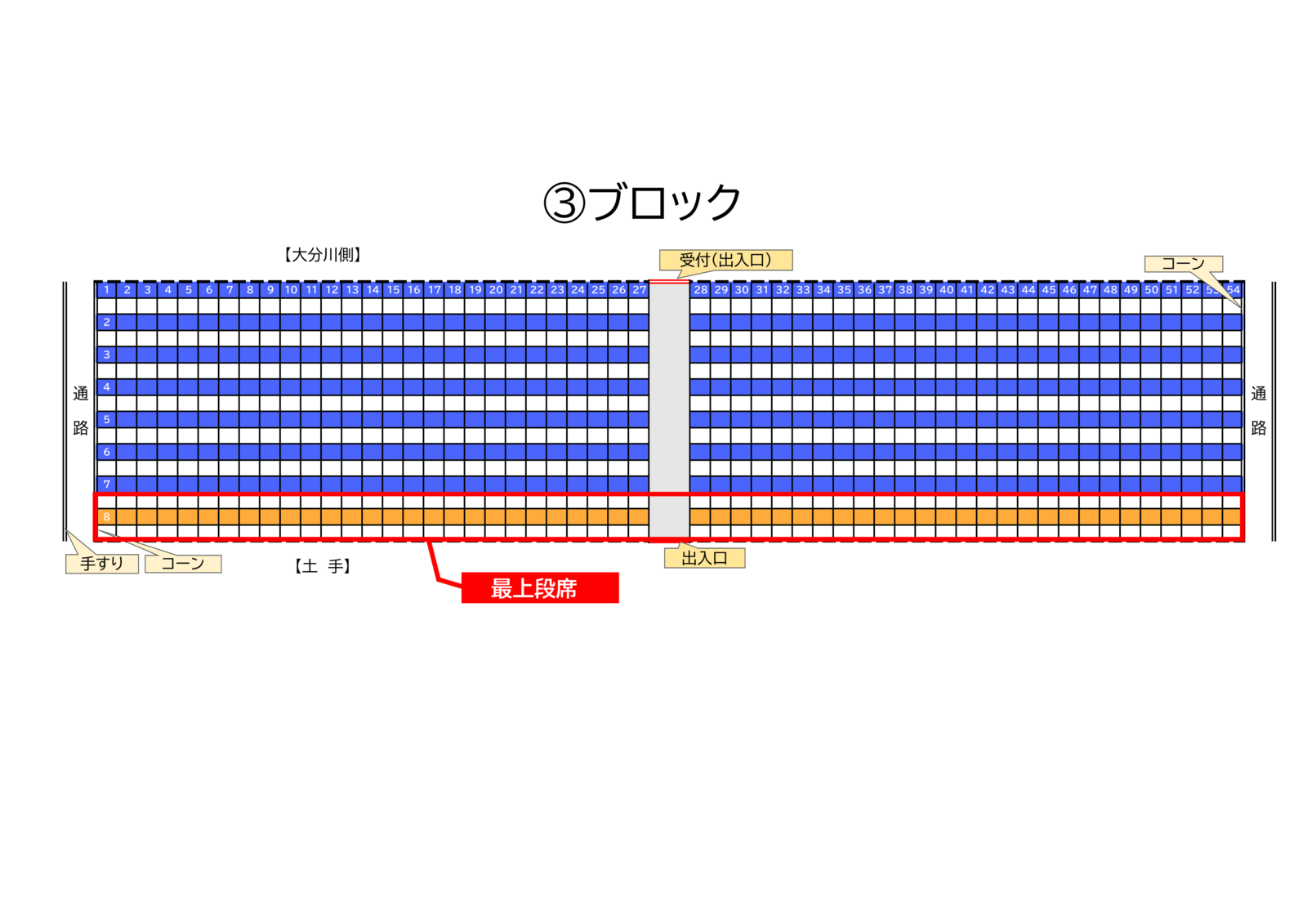 階段席・最上段席 配置図③